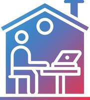 Work From Home Glyph Gradient Icon vector