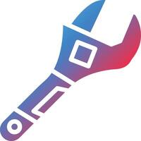 Adjustable Wrench Glyph Gradient Icon vector