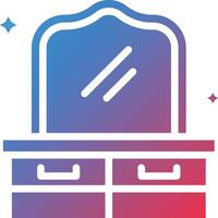 Dressing Table Glyph Gradient Icon vector