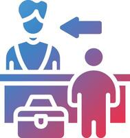 Check In Glyph Gradient Icon vector