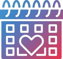 Calendar Glyph Gradient Icon vector