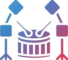 Drum Kit Glyph Gradient Icon vector