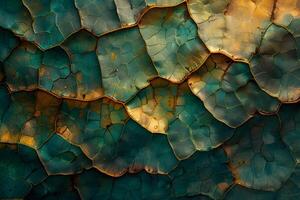 Abstract Nature-Inspired Texture with Iridescent Green and Gold Mosaic Design for Creative Backgrounds photo