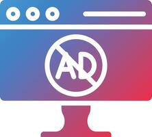AD Blocker Glyph Gradient Icon vector