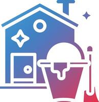Clean House Glyph Gradient Icon vector