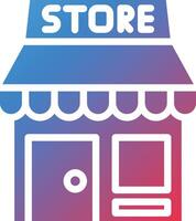 Store Front Glyph Gradient Icon vector