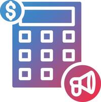 Calculator Glyph Gradient Icon vector