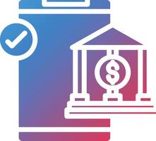 Mobile Banking Glyph Gradient Icon vector