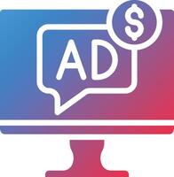 Paid Media Glyph Gradient Icon vector