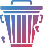 Dustbin Glyph Gradient Icon vector