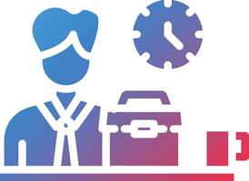 Working Man Glyph Gradient Icon vector