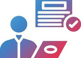 Qualification Glyph Gradient Icon vector