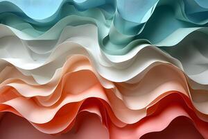 Colorful Abstract Waves of Flowing Paper Layers for Artistic Design and Creativity photo