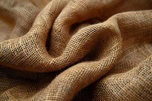 Textured Burlap Fabric Close-Up for Rustic Background and Design Concepts photo