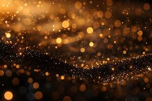 Golden Bokeh and Sparkling Light Abstract for Festive Backgrounds and Creative Designs photo