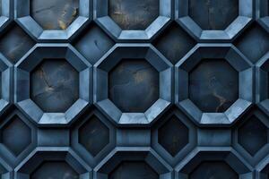 Geometric Hexagonal Pattern with Metallic Texture for Modern Design photo