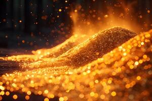 Golden Sparkle Abstract Background for Luxurious Design and Holiday Themes photo