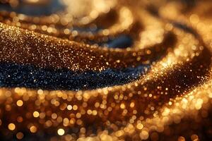 Sparkling Gold Bokeh Abstract Background for Festive Designs and Luxurious Themes photo