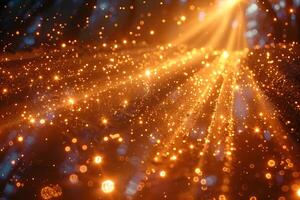 Golden Sparkles and Light Rays Creating a Magical Festive Atmosphere photo