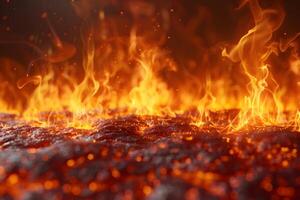 Intense Flames and Molten Lava Texture for Dramatic Design Concepts and Imagery photo