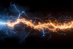 Dynamic Energy Clash in Abstract Light and Fire Design, Suitable for Digital Art and Posters photo