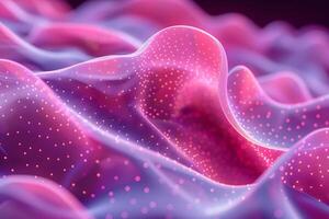 Abstract Pink and Purple Waves with Glowing Dots for Modern Design photo