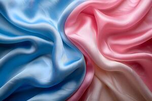 Elegant Drapery in Blue and Pink Versatile Textile Design for Home Decor and Fashion photo