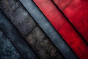 Modern Abstract Geometric Design with Textured Red and Black Panels - Versatile Background for Creative Projects photo