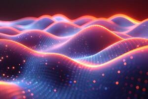 Futuristic Glowing Waves Background for Technology and Design Projects photo