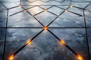 Futuristic Abstract Geometric Design with Glowing Hexagonal Patterns photo