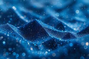 Abstract Blue Glittering Surface with Light Bokeh for Modern Design and Backgrounds photo