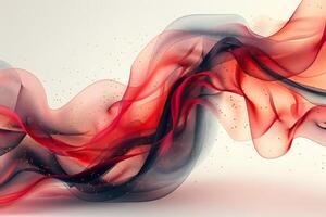 Abstract Red and Black Flowing Waves with Golden Particles for Modern Decor and Design photo