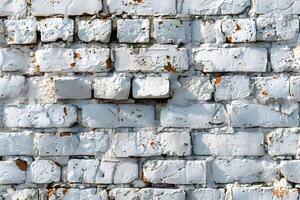 Weathered White Brick Wall Texture for Rustic Design and Backgrounds photo