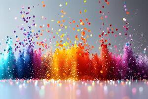 Vibrant Explosion of Colorful Confetti in Dynamic Abstract Art Design photo