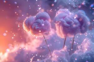 Enchanting Abstract Cotton Candy Clouds with Ethereal Glow for Dreamy Design photo