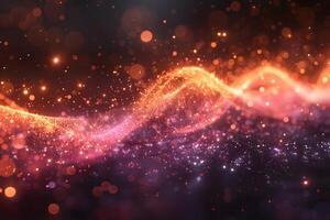 Abstract Waves of Glowing Particles in Fiery Reds and Oranges for Digital Backgrounds photo