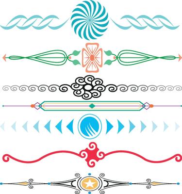 A set of decorative elements
