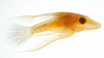 Jellynose Fish known scientifically as Ateleopodidae is showcased against a white backdrop highlighting its unique features and graceful movements. photo
