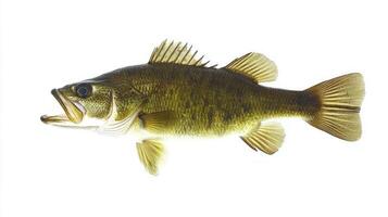 Smallmouth Bass scientifically known as Micropterus dolomieu illustrates its distinct coloration and features emphasizing its natural beauty in a clean setting. photo