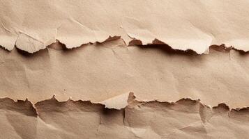 artwork showcases a detailed close up of torn paper edges highlighting realistic fibers and shadows that create depth and texture. Perfect for creative mockups. photo
