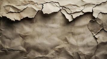 close up view reveals the intricate details of torn paper edges featuring realistic fibers and shadows that create depth perfect for creative mockup overlays. photo