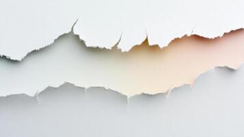 clean and crisp perspective showcases white torn paper that exposes a vibrant layer beneath ideal for artistic designs and creative uses. The interplay of textures invites imagination. photo