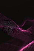 A captivating wave of purple dots undulates gracefully across a deep black background, evoking a sense of smooth, dynamic movement in this minimalist digital creation. photo