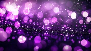 Floating purple dots pulsate with energy, forming a mesmerizing galaxy against a dark backdrop. This celestial wonder shines brightly, evoking a sense of cosmic mystery. photo