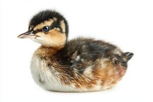 little grebe glides effortlessly through the water, its small, rounded body and intricate brown feathers catching the light. This delightful bird is a charming sight. photo