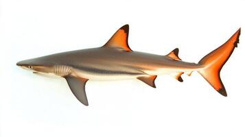 Red Tail Shark exhibits its striking black body and stunning red tail while navigating through a clean bright habitat. This freshwater fish thrives in aquariums stunning observers. photo