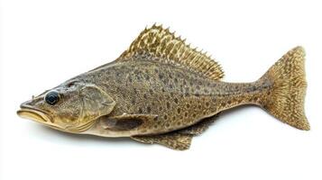 representation highlights the intricate details of a Flounder illustrating its distinctive shape colors and textures. The setting emphasizes the fishs unique characteristics. photo