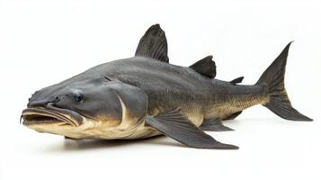 Mekong Giant Catfish showcases its majestic size and distinctive features swimming through the waters of its Southeast Asian habitat reflecting natural elegance. photo