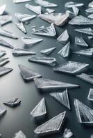 Broken glass shards on a surface photo