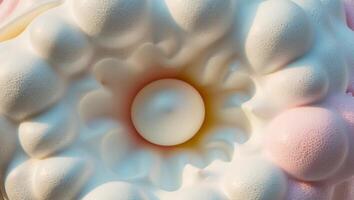 A close up of a white and pink flower photo
